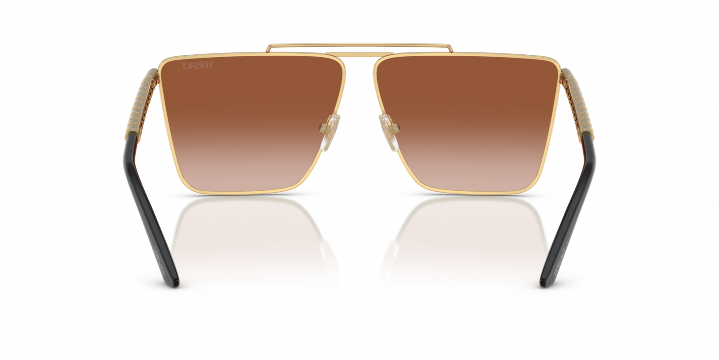 Versace VE2266S Square Sunglasses in Brown Gradient / Gold, side view