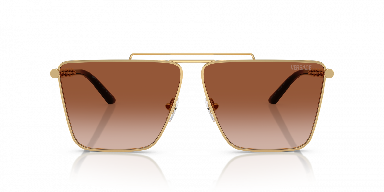 Versace VE2266S Square Sunglasses in Brown Gradient / Gold, back view