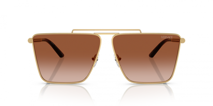 Versace VE2266S Square Sunglasses in Brown Gradient / Gold, back view