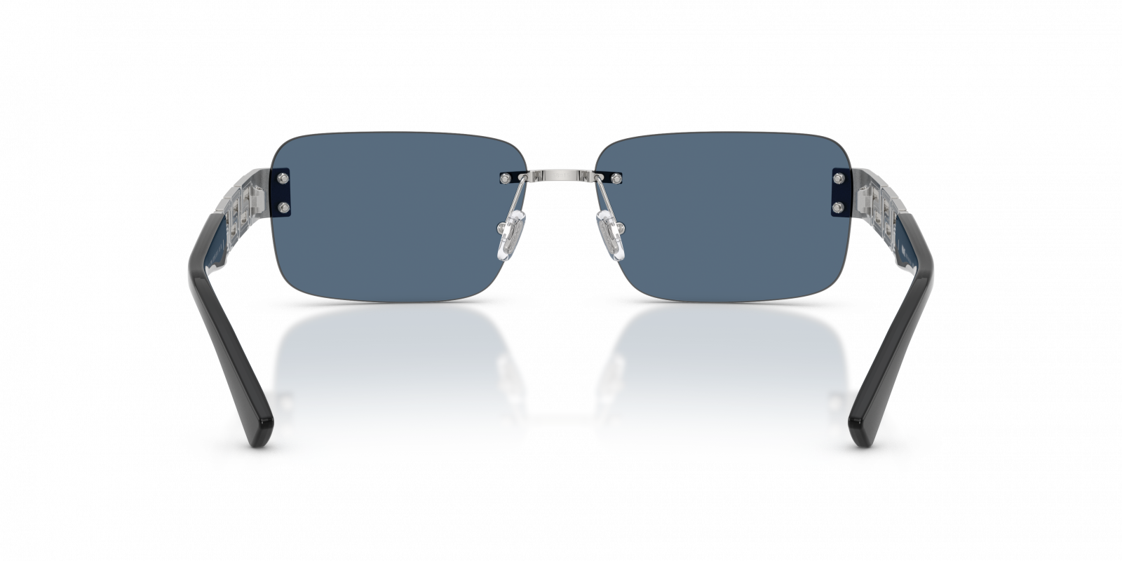 Versace VE2298/S Rectangle Sunglasses in Dark Blue / Silver, angle view