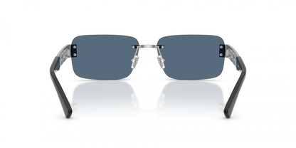 Versace VE2298/S Rectangle Sunglasses in Dark Blue / Silver, angle view