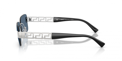Versace VE2298/S Rectangle Sunglasses in Dark Blue / Silver, back view