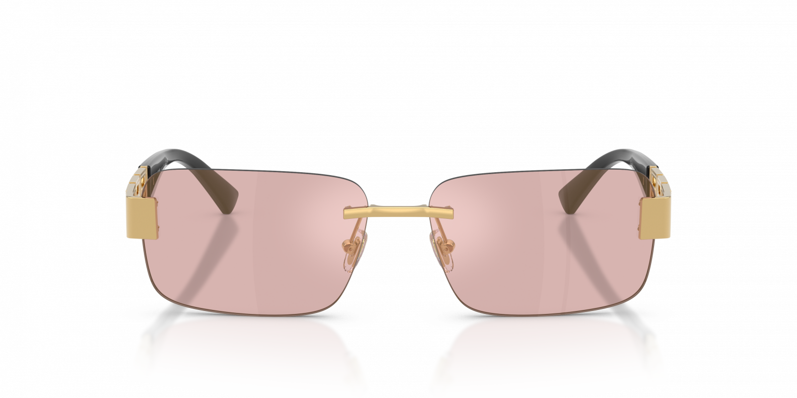 Versace VE2298/S Rectangle Sunglasses in Pink Mirror Gold / Gold, side view