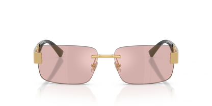 Versace VE2298/S Rectangle Sunglasses in Pink Mirror Gold / Gold, side view