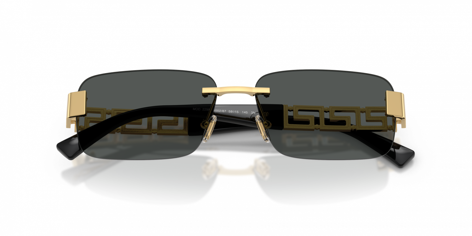 Versace VE2298/S Rectangle Sunglasses in Dark Grey / Gold, angle view