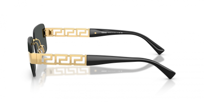 Versace VE2298/S Rectangle Sunglasses in Dark Grey / Gold, back view