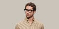Versace VE3354 Rectangle Eyeglasses in Black, angle view