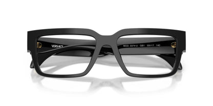 Versace VE3374U Square Eyeglasses in Black, detail view