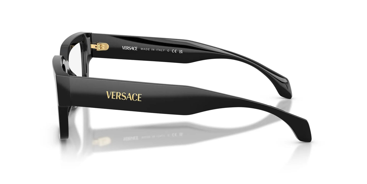 Versace VE3374U Square Eyeglasses in Black, side view