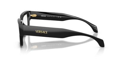 Versace VE3374U Square Eyeglasses in Black, side view