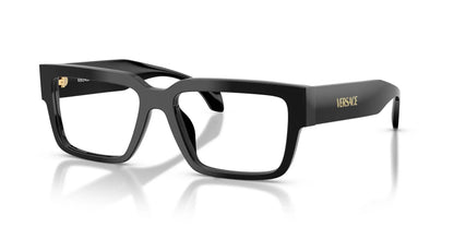 Versace VE3374U Square Eyeglasses in Black, angle view