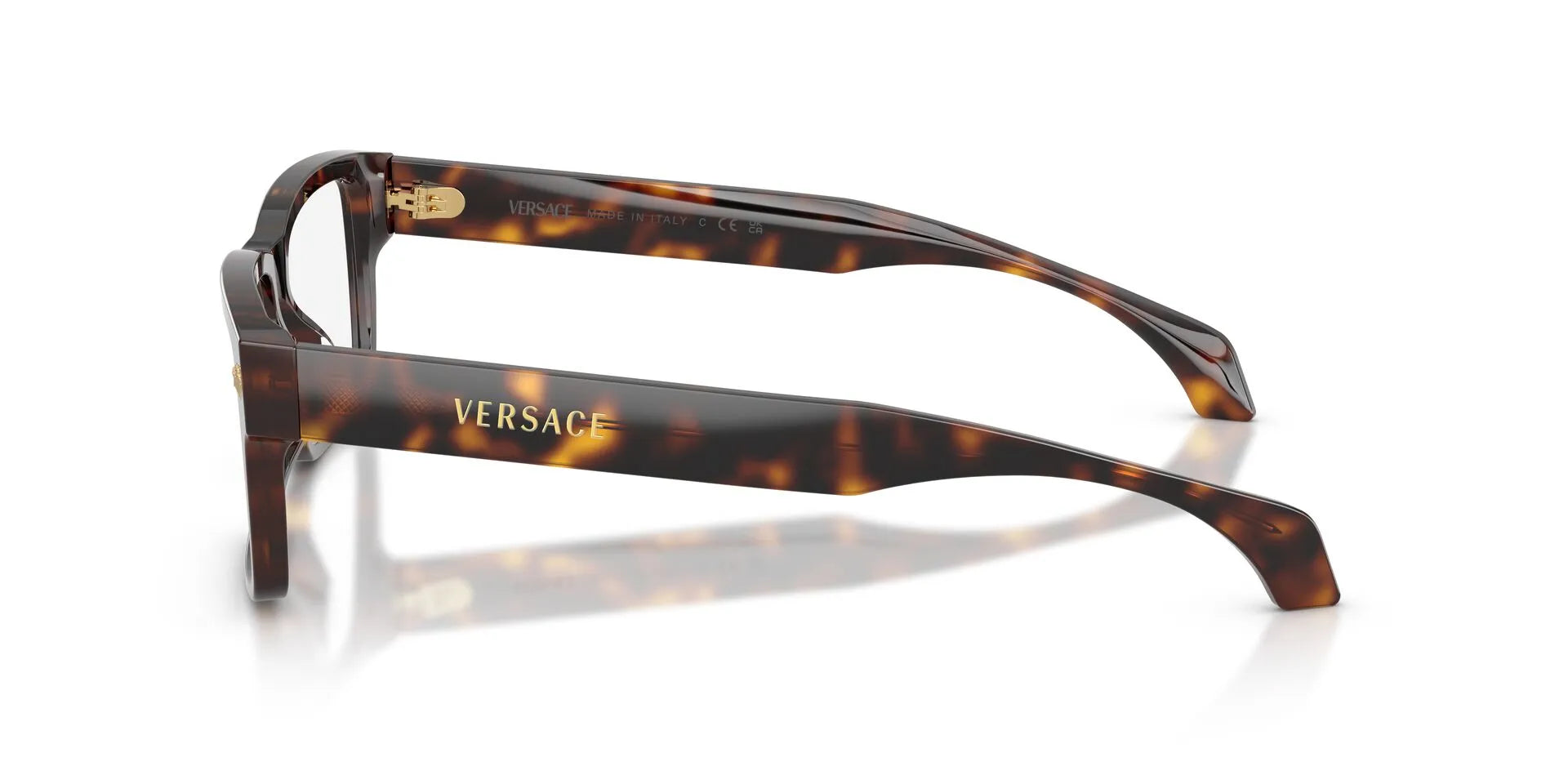 Versace VE3391U Rectangle Eyeglasses in Dark Tortoise, side view