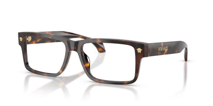 Versace VE3391U Rectangle Eyeglasses in Dark Tortoise, angle view
