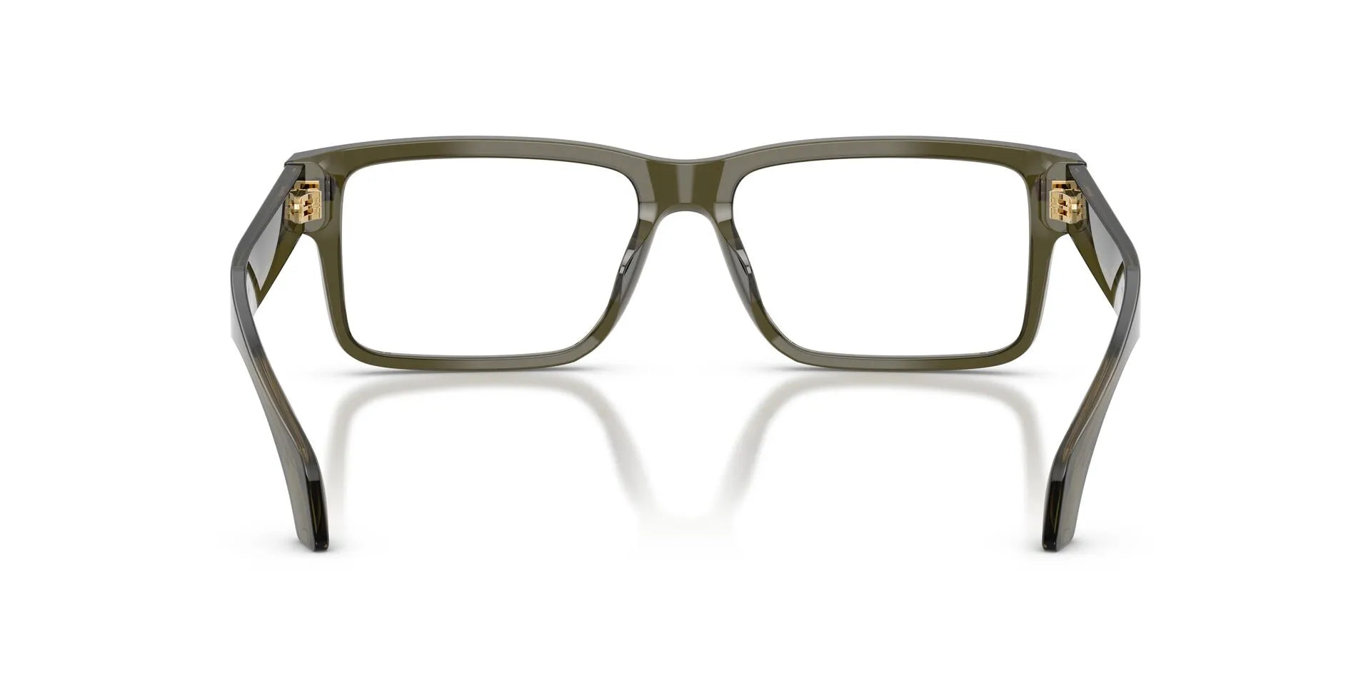 Versace VE3391U Rectangle Eyeglasses in Transparent Dark Olive Green, back view
