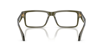 Versace VE3391U Rectangle Eyeglasses in Transparent Dark Olive Green, back view