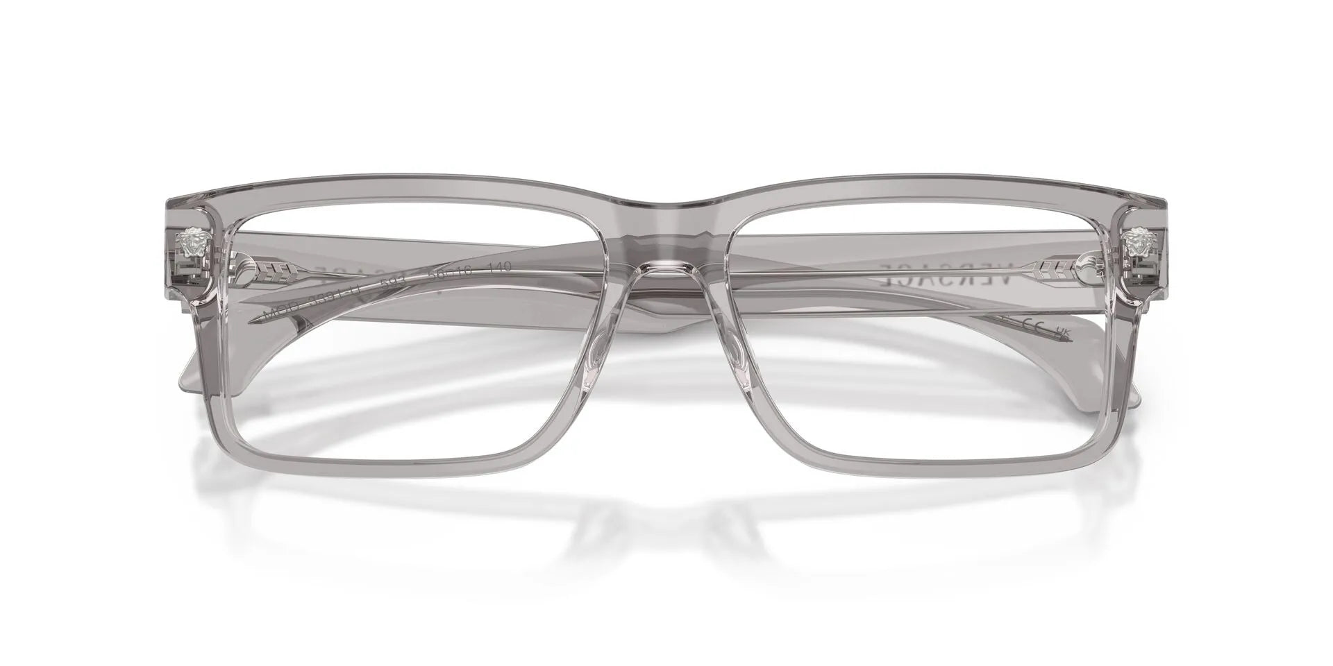 Versace VE3391U Rectangle Eyeglasses in Transparent Light Grey, detail view