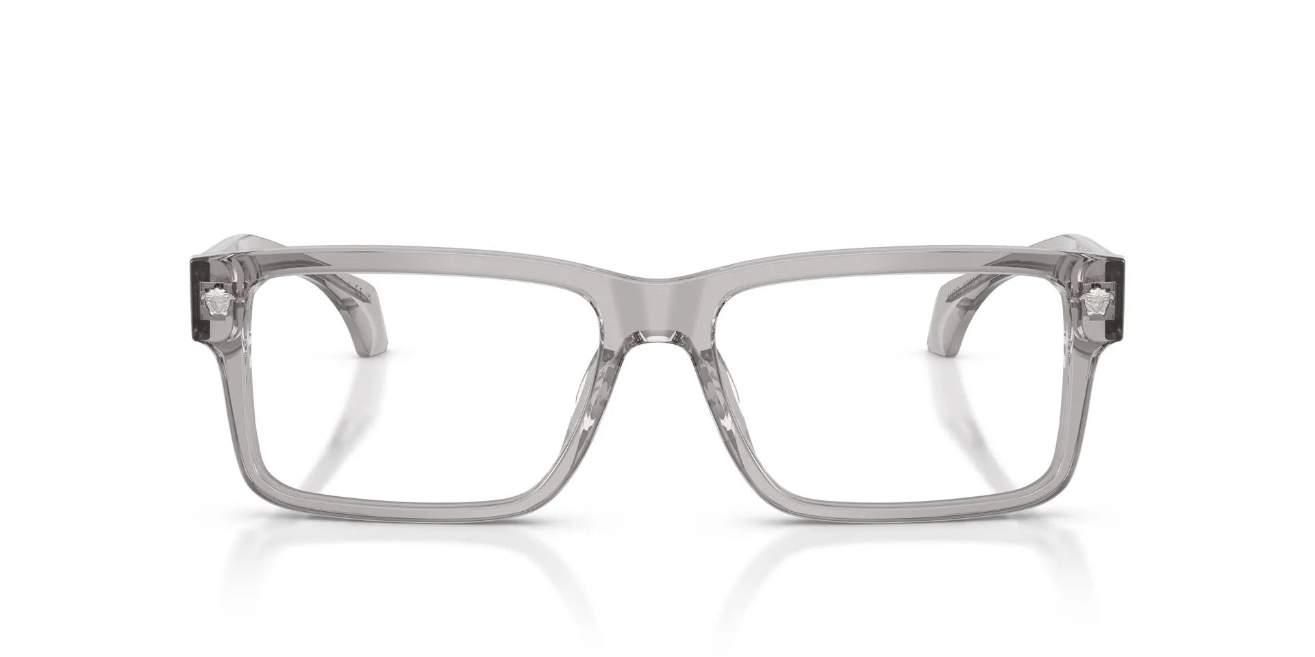 Versace VE3391U Rectangle Eyeglasses in Transparent Light Grey, front view