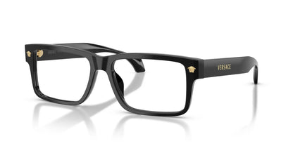 Versace VE3391U Rectangle Eyeglasses in Black, angle view