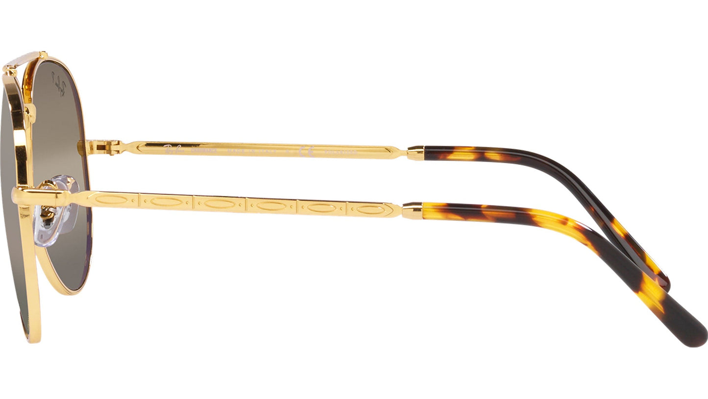 Ray-Ban RB3625 Aviator Sunglasses in Gradient Brown Mirror Lenses With Gold Frame, side view