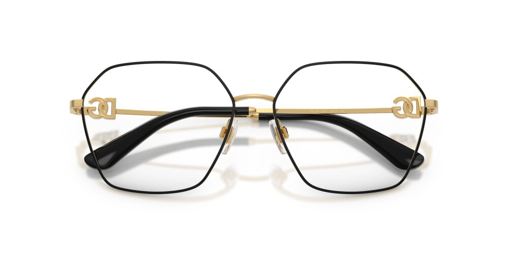 Dolce & Gabbana DG1366 Pilot Eyeglasses in Gold/Black, detail view