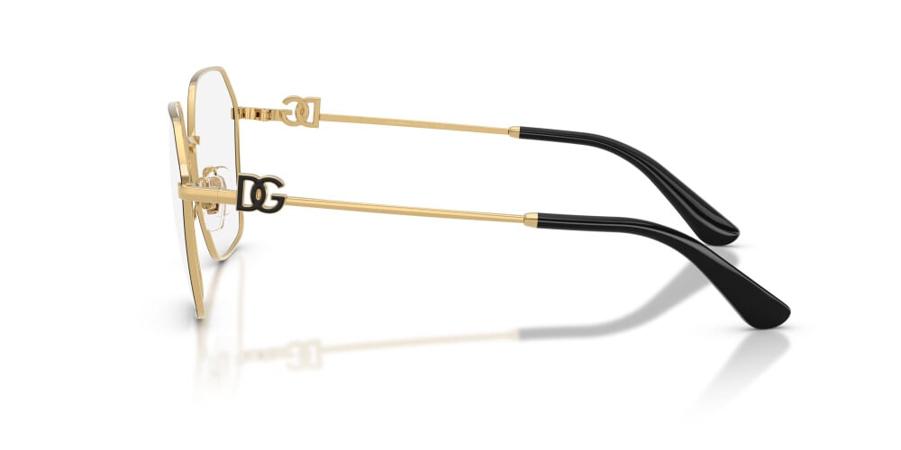 Dolce & Gabbana DG1366 Pilot Eyeglasses in Gold/Black, side view