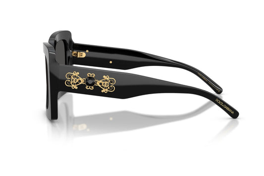 Dolce & Gabbana DG4525B Square Sunglasses in Dark Grey / Black, side view