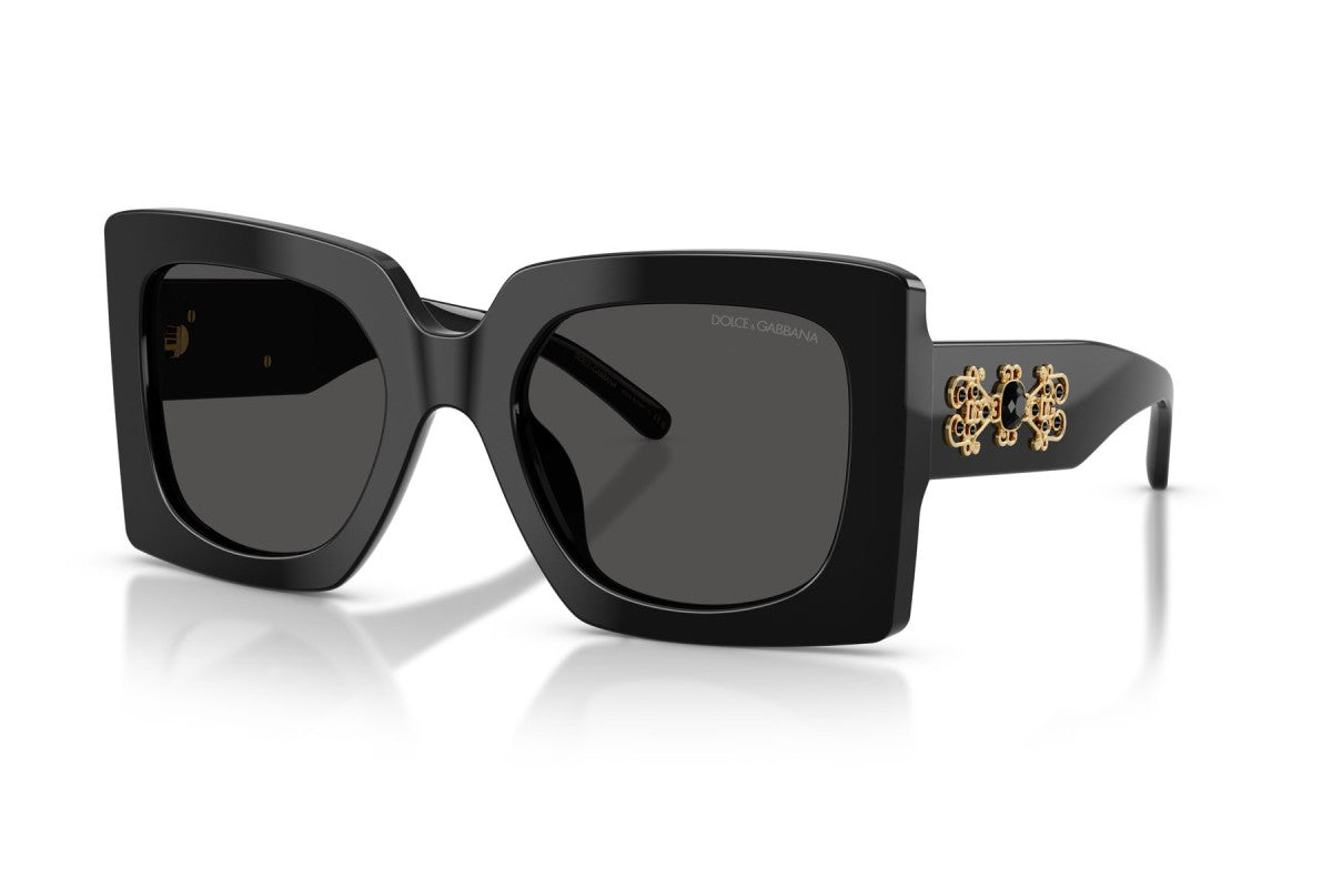 Dolce & Gabbana DG4525B Square Sunglasses in Dark Grey / Black, angle view