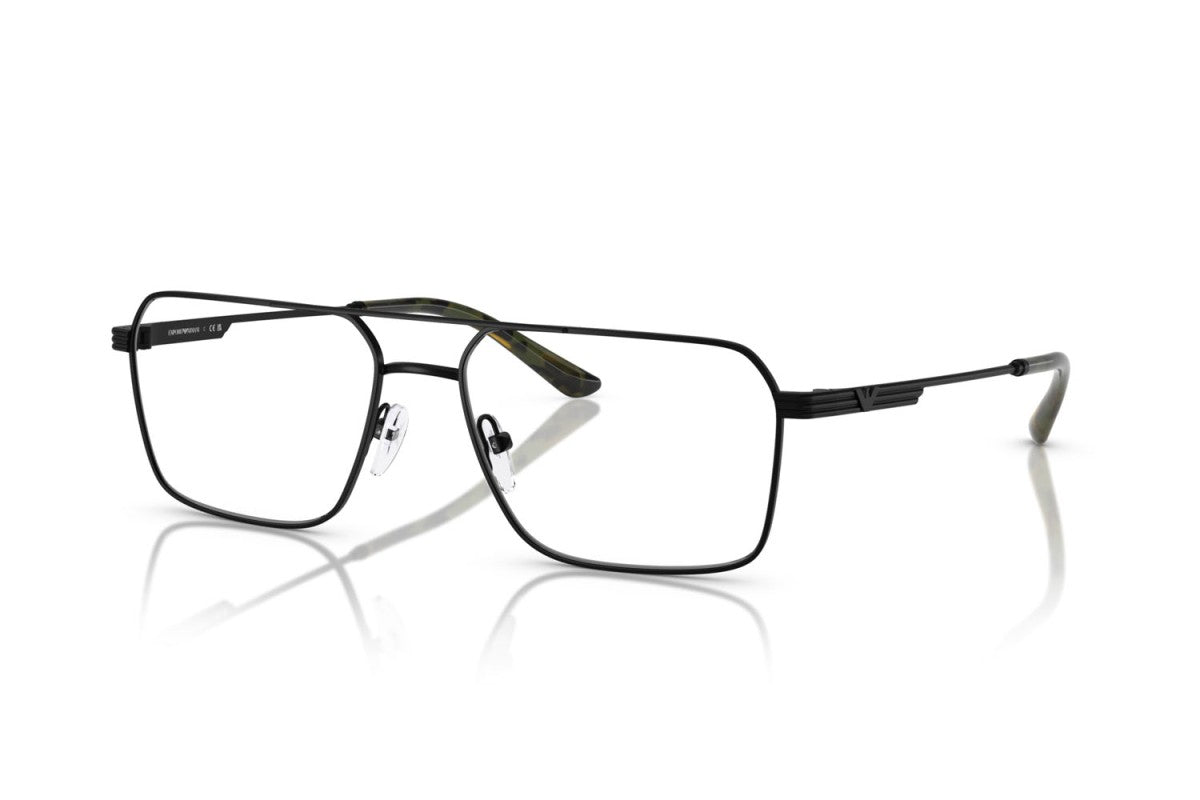 Emporio Armani EA1166 Square Eyeglasses in Matte Black, angle view