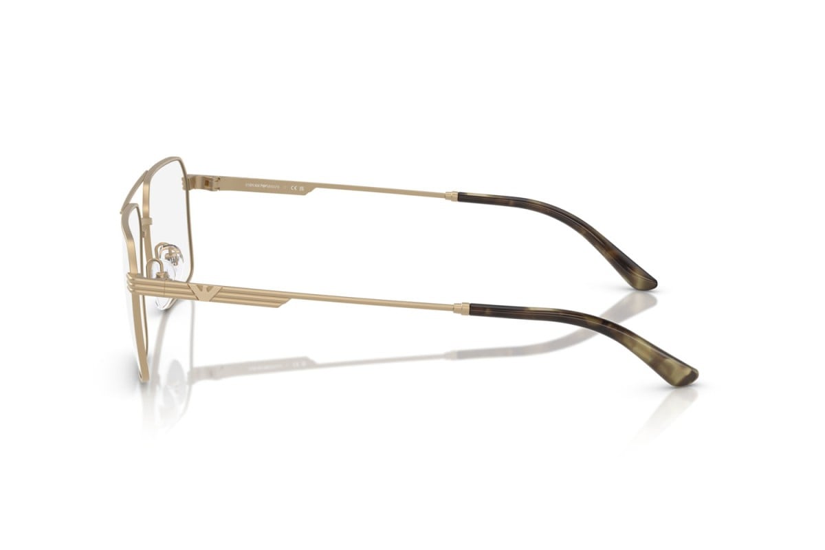 Emporio Armani EA1166 Square Eyeglasses in Matte Pale Gold, side view
