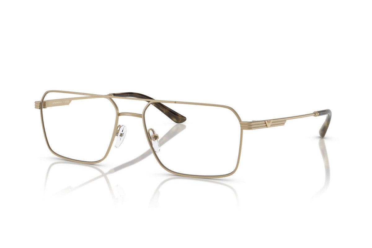 Emporio Armani EA1166 Square Eyeglasses in Matte Pale Gold, angle view
