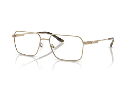 Emporio Armani EA1166 Square Eyeglasses in Matte Pale Gold, angle view