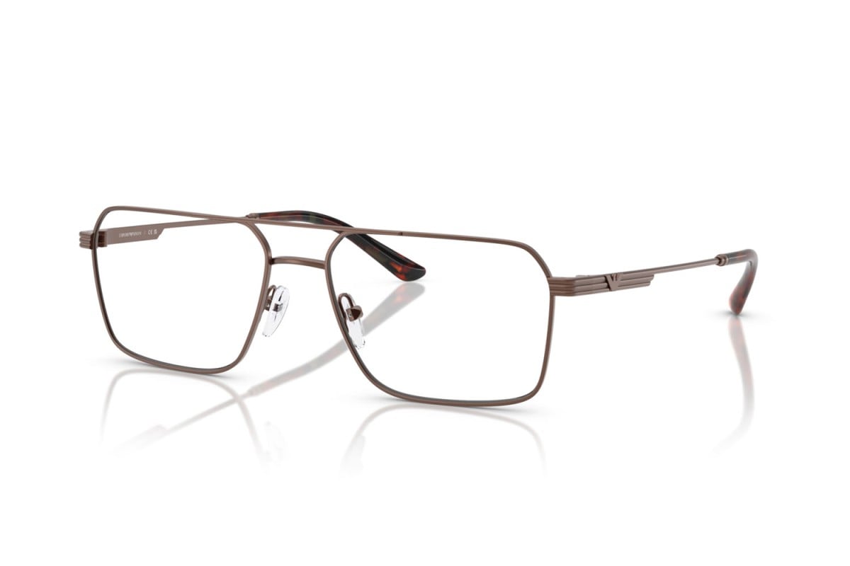 Emporio Armani EA1166 Square Eyeglasses in Matte Bronze Brown, angle view