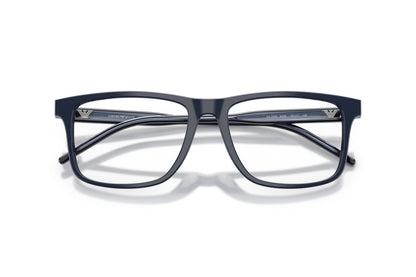 Emporio Armani EA3257 Square Eyeglasses in Shiny Blue, detail view