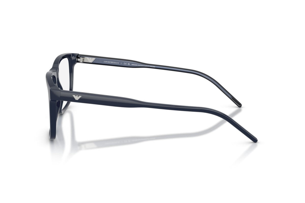 Emporio Armani EA3257 Square Eyeglasses in Shiny Blue, side view