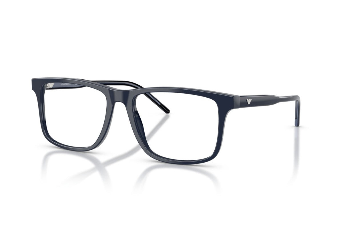 Emporio Armani EA3257 Square Eyeglasses in Shiny Blue, angle view