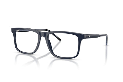 Emporio Armani EA3257 Square Eyeglasses in Shiny Blue, angle view