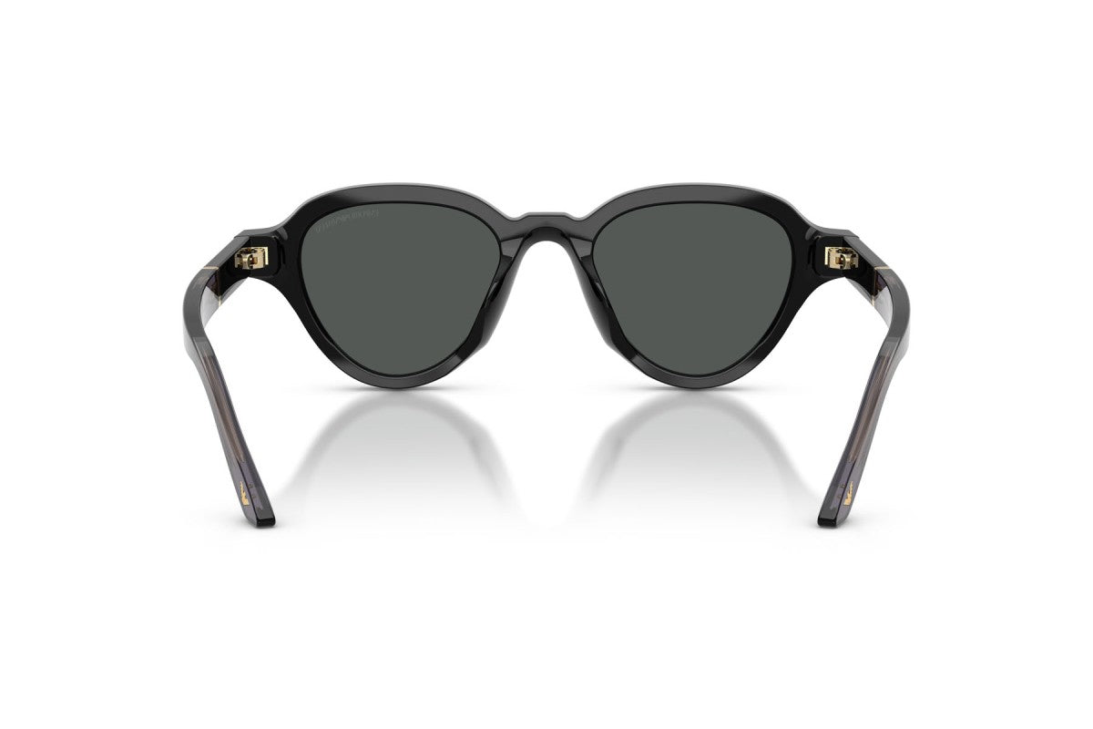 Emporio Armani EA4264/S Geometric Sunglasses in Dark Grey / Glossy Black, back view