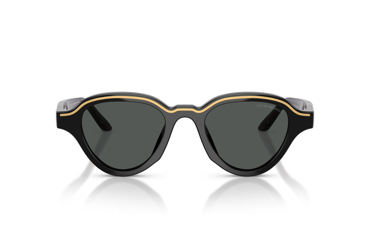 Emporio Armani EA4264/S Geometric Sunglasses in Dark Grey / Glossy Black, front view