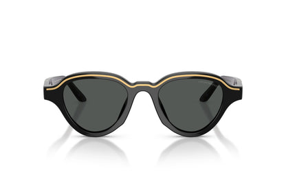 Emporio Armani EA4264/S Geometric Sunglasses in Dark Grey / Glossy Black, front view