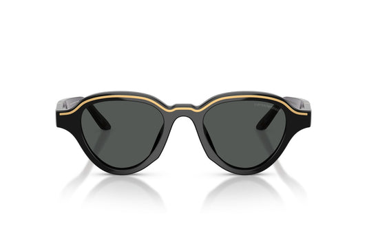 Emporio Armani EA4264/S Geometric Sunglasses in Dark Grey / Glossy Black, front view