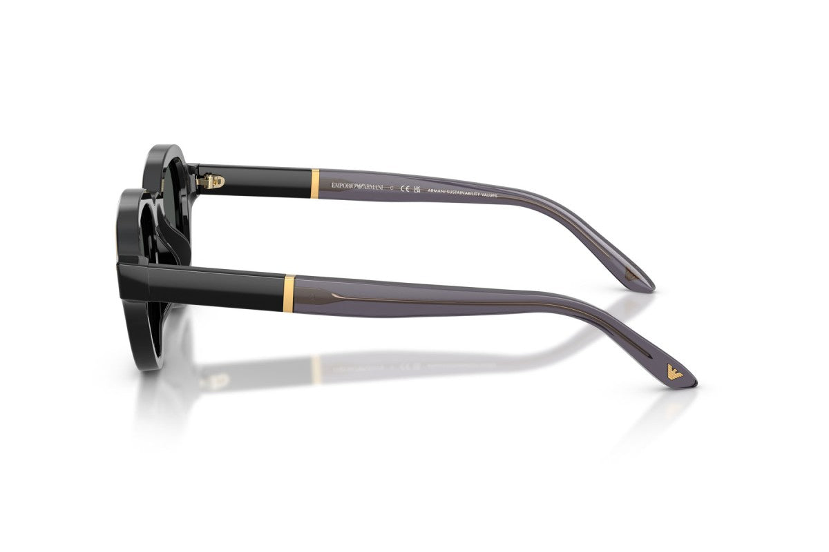 Emporio Armani EA4264/S Geometric Sunglasses in Dark Grey / Glossy Black, side view