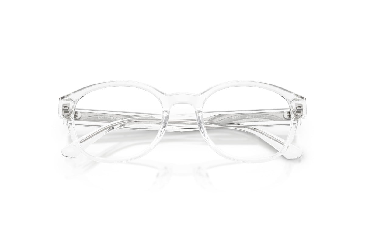 Emporio Armani EK3012U Oval Eyeglasses in Crystal Clear, detail view