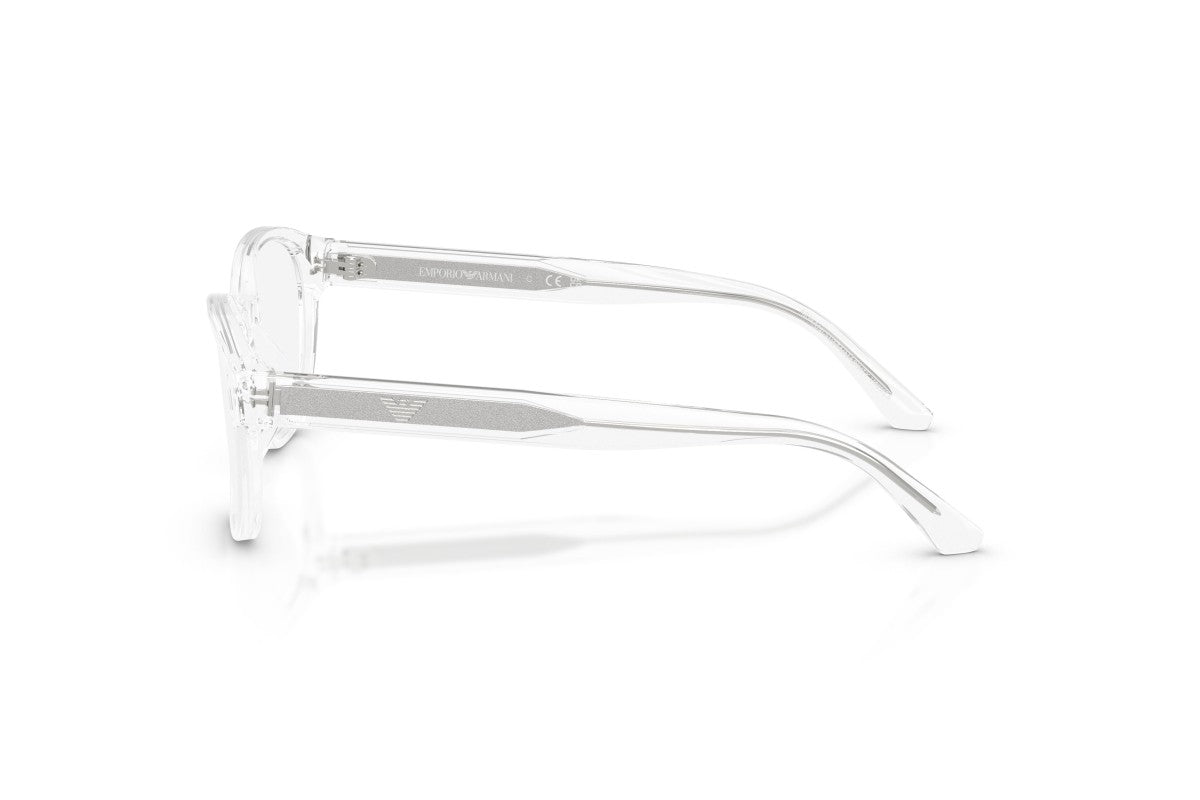 Emporio Armani EK3012U Oval Eyeglasses in Crystal Clear, side view