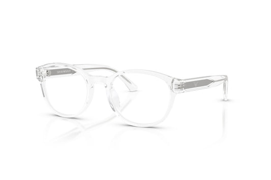 Emporio Armani EK3012U Oval Eyeglasses in Crystal Clear, angle view