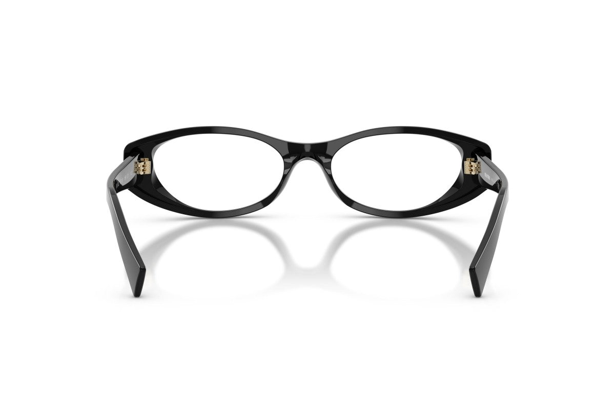 Miu Miu MU03ZV Oval Eyeglasses in Black, back view