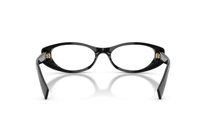 Miu Miu MU03ZV Oval Eyeglasses in Black, back view