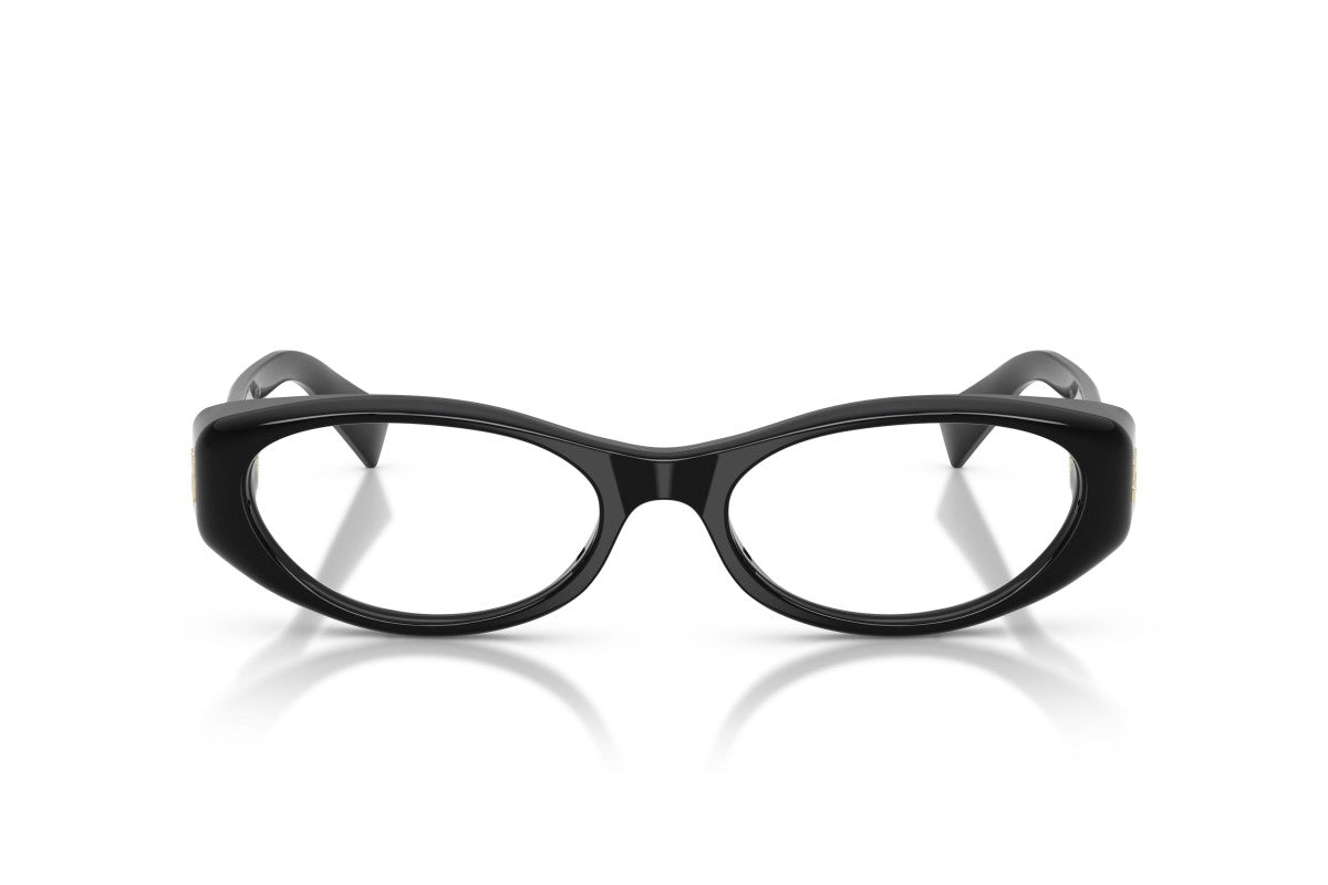 Miu Miu MU03ZV Oval Eyeglasses in Black, front view