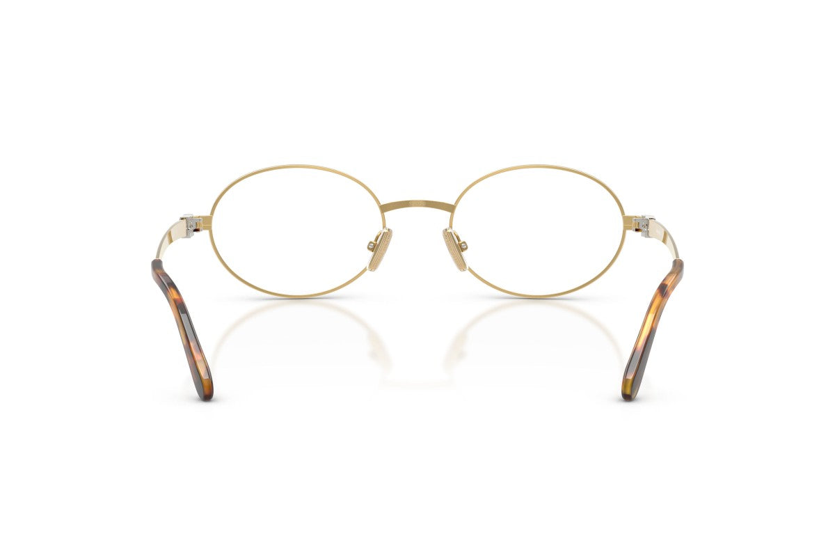 Miu Miu MU50ZV Oval Eyeglasses in Clear Gold, back view