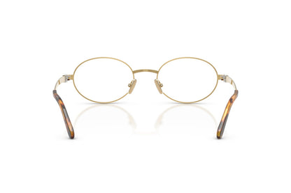 Miu Miu MU50ZV Oval Eyeglasses in Clear Gold, back view