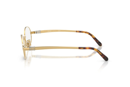 Miu Miu MU50ZV Oval Eyeglasses in Clear Gold, side view